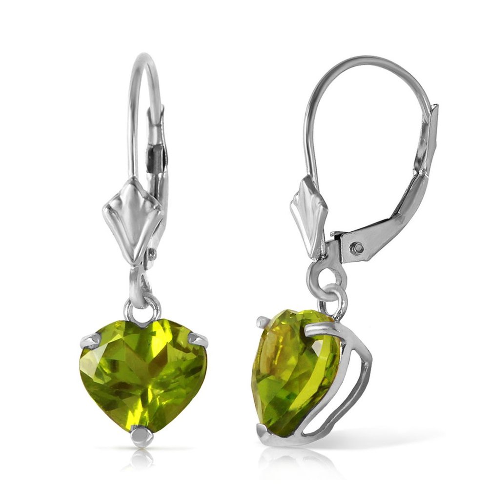 14K.SOLID GOLD LEVERBACK EARRING WITH NATURAL PERI